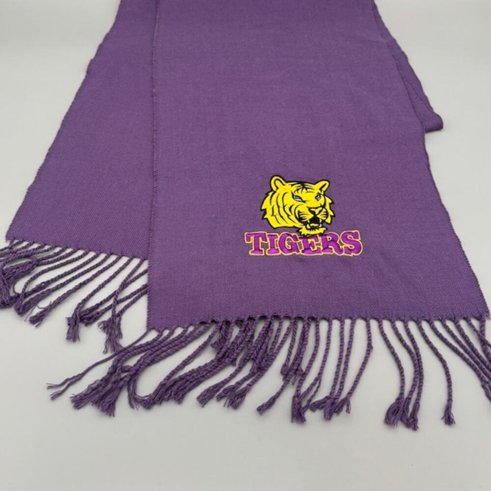 Ladies LSU Tigers Purple Logo Scarf w/Fringe - Picture 2 of 4